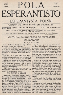 Pola Esperantisto = Esperantysta Polski. J.30, 1936, nr 6