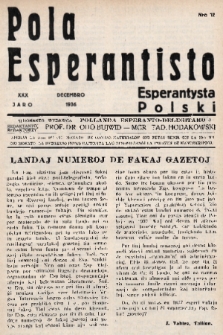 Pola Esperantisto = Esperantysta Polski. J.30, 1936, nr 12