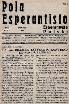 Pola Esperantisto = Esperantysta Polski. J.31, 1937, nr 1