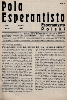 Pola Esperantisto = Esperantysta Polski. J.31, 1937, nr 3