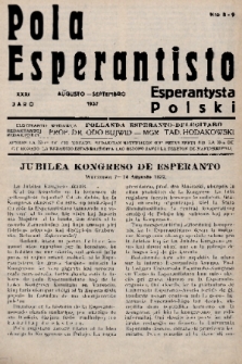 Pola Esperantisto = Esperantysta Polski. J.31, 1937, nr 8-9
