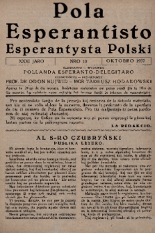 Pola Esperantisto = Esperantysta Polski. J.31, 1937, nr 10