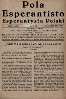 Pola Esperantisto = Esperantysta Polski. J.31, 1937, nr 12