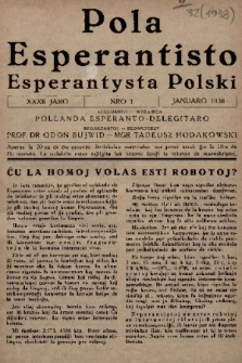 Pola Esperantisto = Esperantysta Polski. J.32, 1938, nro 1