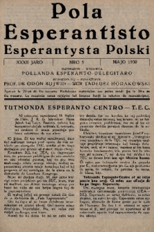 Pola Esperantisto = Esperantysta Polski. J.32, 1938, nro 5