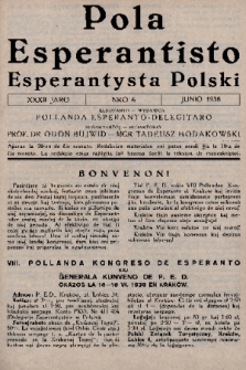 Pola Esperantisto = Esperantysta Polski. J.32, 1938, nro 6