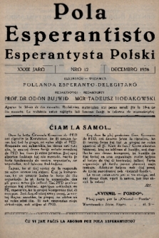 Pola Esperantisto = Esperantysta Polski. J.32, 1938, nro 12