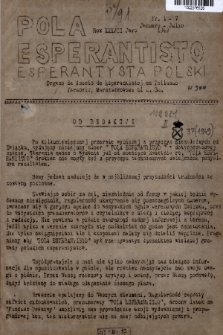 Pola Esperantisto : organo de Asocio de Esperantistoj en Pollando = Esperantysta Polski. J.37, 1949, nro 1-7