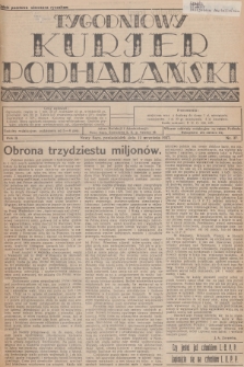 Tygodniowy Kurjer Podhalański. R.2, 1927, nr 37