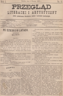 Przegląd Literacki i Artystyczny : pismo poświęcone literaturze, sztuce i sprawom społecznym. R.1, 1882, nr 11 + dod.