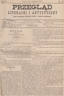 Przegląd Literacki i Artystyczny : pismo poświęcone literaturze, sztuce i sprawom społecznym. R.1, 1882, nr 15 + dod.