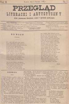 Przegląd Literacki i Artystyczny : pismo poświęcone literaturze, sztuce i sprawom społecznym. R.2, 1883, nr 1 + dod.