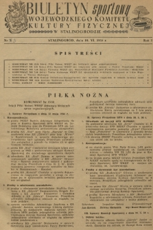 Biuletyn Sportowy Wojewódzkiego Komitetu Kultury Fizycznej w Stalinogrodzie. R.1, 1954, nr 3