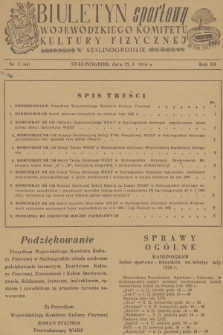 Biuletyn Sportowy Wojewódzkiego Komitetu Kultury Fizycznej w Stalinogrodzie. R.3, 1956, nr 3