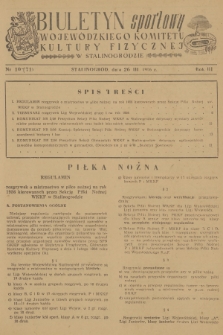 Biuletyn Sportowy Wojewódzkiego Komitetu Kultury Fizycznej w Stalinogrodzie. R.3, 1956, nr 10