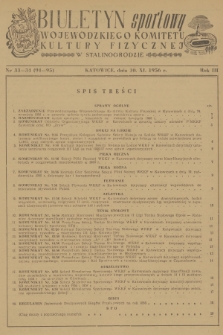 Biuletyn Sportowy Wojewódzkiego Komitetu Kultury Fizycznej w Stalinogrodzie. R.3, 1956, nr 33-34