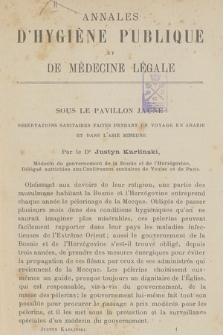 Sous le Pavillon Jaune! : observations sanitaires faites pendant un voyage en Arabie et dans l'Asie Mineure