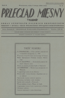 Przegląd Mięsny : organ Syndykatu Polskich Eksporterów Trzody i Bydła oraz Polskiego Związku Bekonowego. R.2, 1930, nr 6