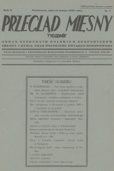 Przegląd Mięsny : organ Syndykatu Polskich Eksporterów Trzody i Bydła oraz Polskiego Związku Bekonowego. R.2, 1930, nr 7