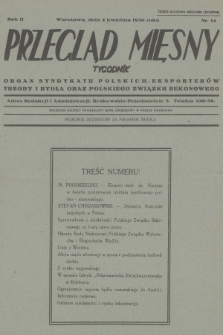Przegląd Mięsny : organ Syndykatu Polskich Eksporterów Trzody i Bydła oraz Polskiego Związku Bekonowego. R.2, 1930, nr 14