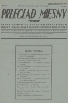 Przegląd Mięsny : organ Syndykatu Polskich Eksporterów Trzody i Bydła oraz Polskiego Związku Bekonowego. R.2, 1930, nr 22