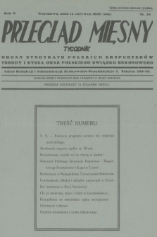 Przegląd Mięsny : organ Syndykatu Polskich Eksporterów Trzody i Bydła oraz Polskiego Związku Bekonowego. R.2, 1930, nr 24