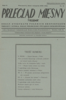 Przegląd Mięsny : organ Syndykatu Polskich Eksporterów Trzody i Bydła oraz Polskiego Związku Bekonowego. R.2, 1930, nr 31