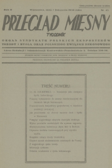 Przegląd Mięsny : organ Syndykatu Polskich Eksporterów Trzody i Bydła oraz Polskiego Związku Bekonowego. R.2, 1930, nr 45