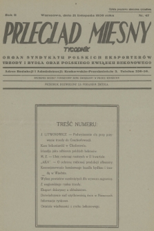 Przegląd Mięsny : organ Syndykatu Polskich Eksporterów Trzody i Bydła oraz Polskiego Związku Bekonowego. R.2, 1930, nr 47