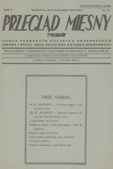 Przegląd Mięsny : organ Syndykatu Polskich Eksporterów Trzody i Bydła oraz Polskiego Związku Bekonowego. R.2, 1930, nr 51