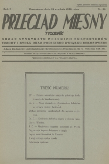 Przegląd Mięsny : organ Syndykatu Polskich Eksporterów Trzody i Bydła oraz Polskiego Związku Bekonowego. R.2, 1930, nr 52