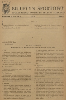 Biuletyn Sportowy Stołecznego Komitetu Kultury Fizycznej. R.3, 1956, nr 10