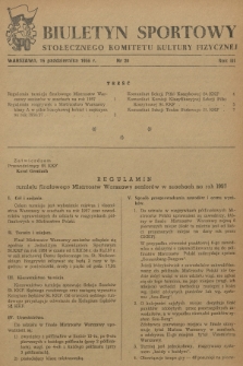 Biuletyn Sportowy Stołecznego Komitetu Kultury Fizycznej. R.3, 1956, nr 20