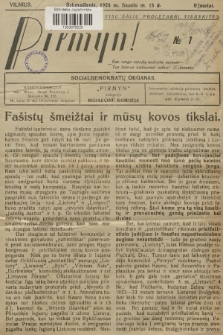 Pirmyn! : socialdemokratų organas. M.2, 1928, № 1