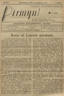 Pirmyn : dvisavaitinis socialdemokratų organas. M.2, 1928, № 7