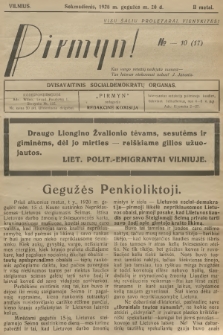 Pirmyn : dvisavaitinis socialdemokratų organas. M.2, 1928, № 10