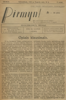 Pirmyn : socialdemokratų organas. M.2, 1928, № 18
