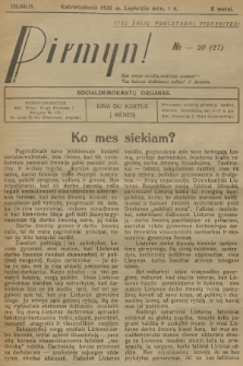 Pirmyn : socialdemokratų organas. M.2, 1928, № 20