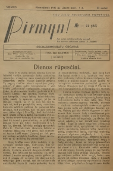 Pirmyn! : socialdemokratų organas. M.3, 1929, № 14