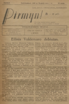 Pirmyn! : socialdemokratų organas. M.3, 1929, № 16