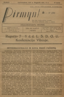 Pirmyn! : socialdemokratų organas. M.3, 1929, № 17