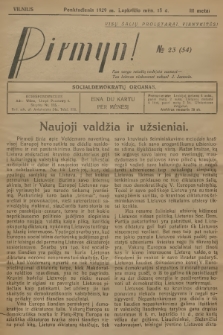 Pirmyn! : socialdemokratų organas. M.3, 1929, № 23