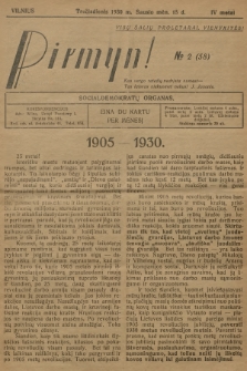 Pirmyn! : socialdemokratų organas. M.4, 1930, № 2