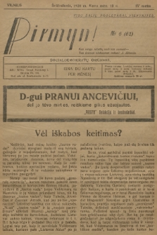 Pirmyn! : socialdemokratų organas. M.4, 1930, № 6