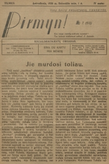 Pirmyn! : socialdemokratų organas. M.4, 1930, № 7