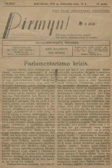 Pirmyn! : socialdemokratų organas. M.4, 1930, № 8