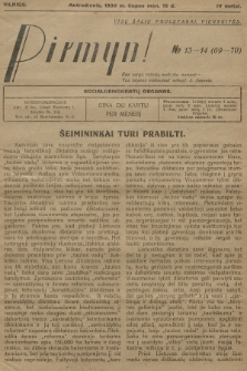 Pirmyn! : socialdemokratų organas. M.4, 1930, № 13-14