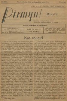 Pirmyn! : socialdemokratų organas. M.4, 1930, № 15