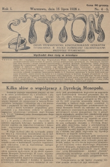 Tytoń : organ Stowarzyszenia Koncesjonariuszy Detalistów Tytoniowych w Polsce poświęcony całokształtowi przemysłu tytoniowego. 1928, nr 4-5