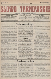 Słowo Tarnowskie : niezależny tygodnik polityczno-społeczny. 1927, nr 9